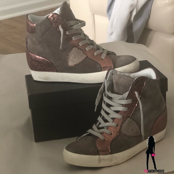 Philippe Model Shoes - Philippe Model High Top Suede Sneakers